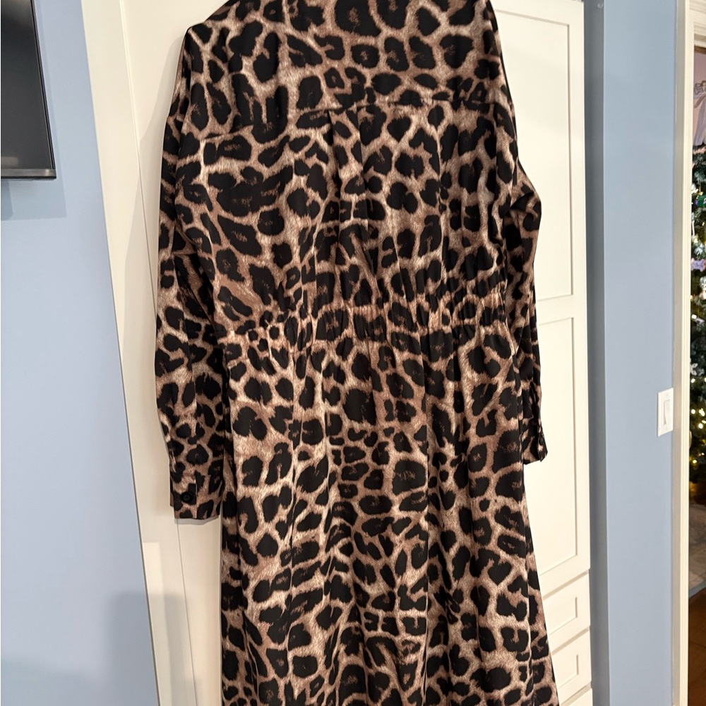 Leopard Print Long Sleeve Dress - Picture 2 of 3